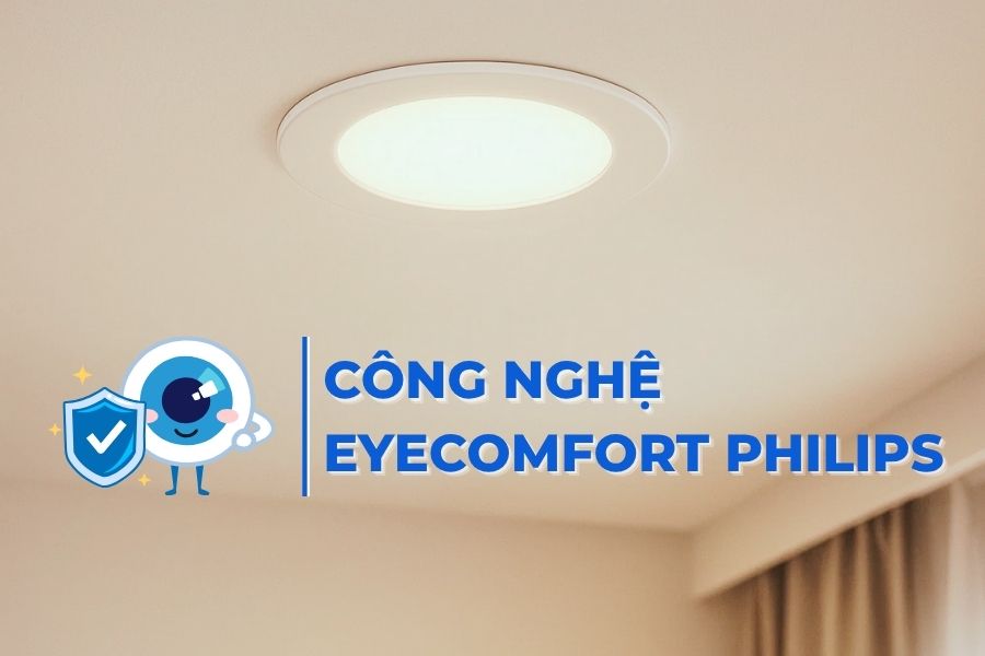 Âm trần Philips Eridani DL190B 9W ứng dụng Eyecomfort