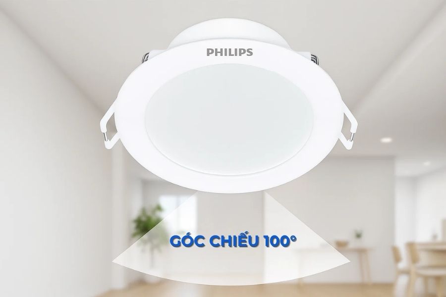 Đèn LED âm trần Philips DL190B 9W có góc chiếu 100 độ 