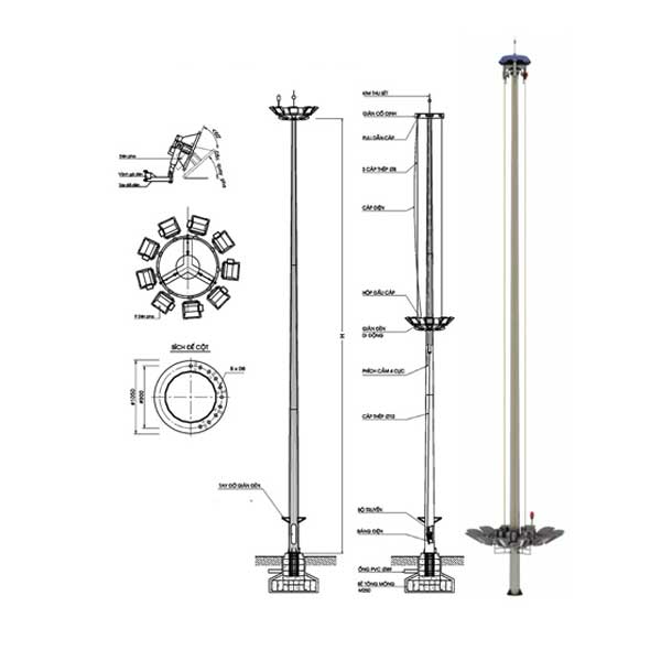 Trụ đèn đa giác là gì? Cấu tạo, ưu điểm và ứng dụng thực tế 2 tru den da giac 1